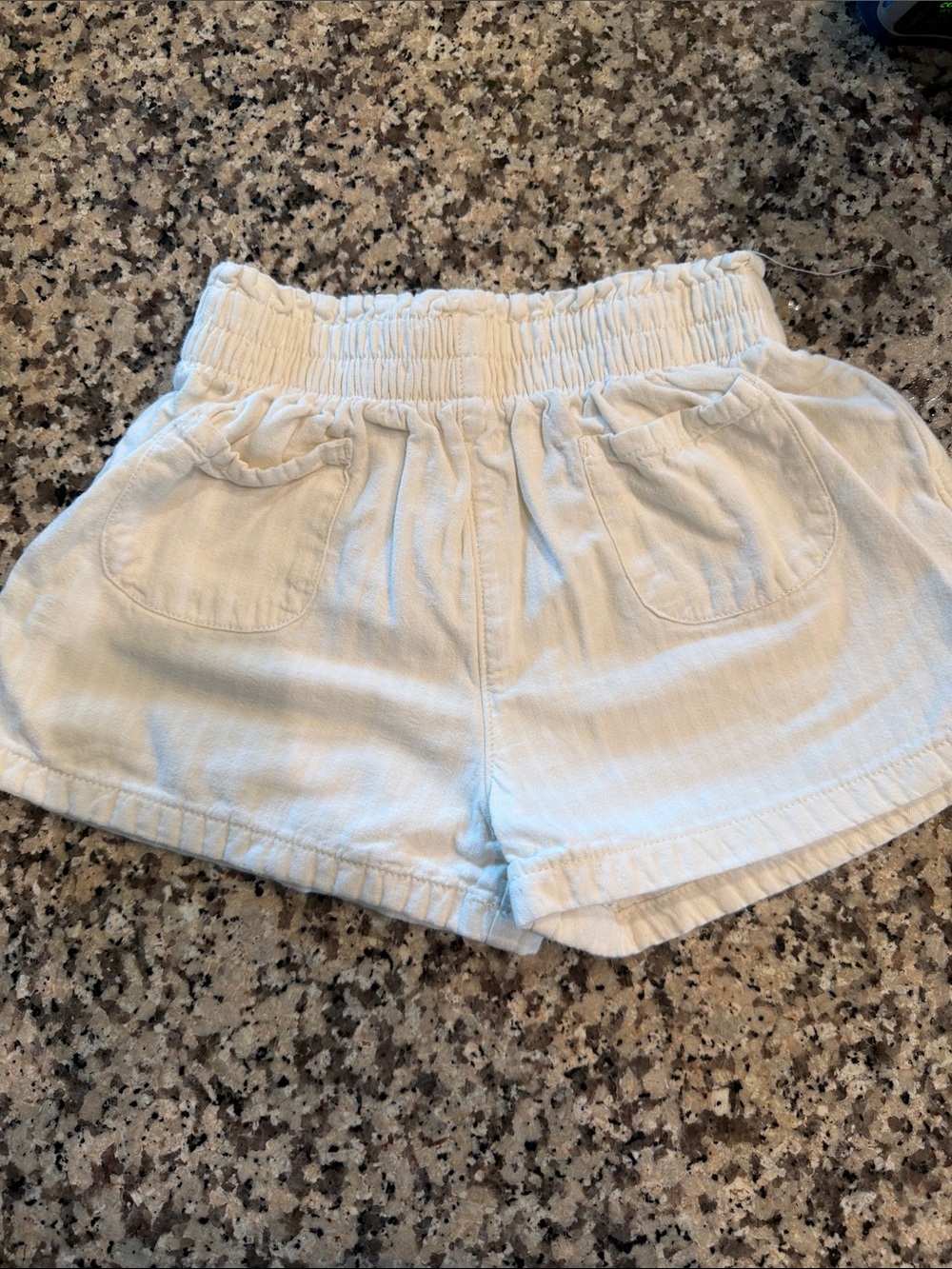 Girls Easy Peasy White Elastic Waist Shorts 3T